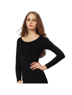 Liang Rou Women's Crew Neck Long Sleeve Ultrathin Modal Thermal Underwear Shirt/Top