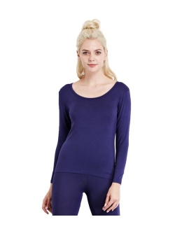 Liang Rou Women's Crew Neck Long Sleeve Ultrathin Modal Thermal Underwear Shirt/Top