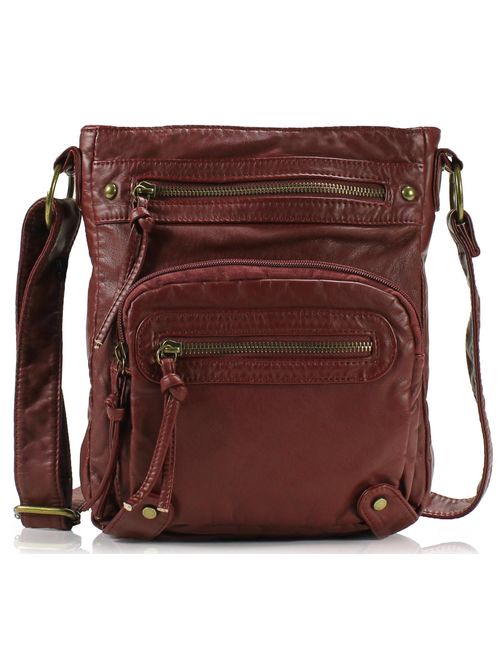 Scarleton Small Crossbody Shoulder Bag for Women, Ultra Soft Washed Vegan Leather, H1693