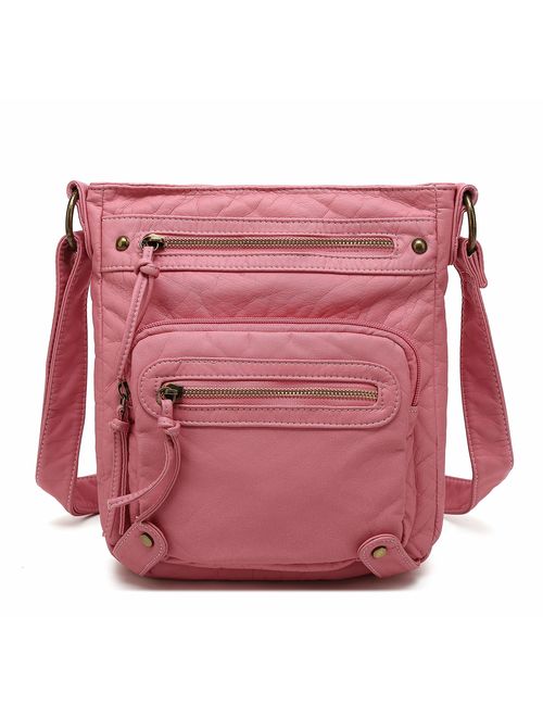 Scarleton Small Crossbody Shoulder Bag for Women, Ultra Soft Washed Vegan Leather, H1693