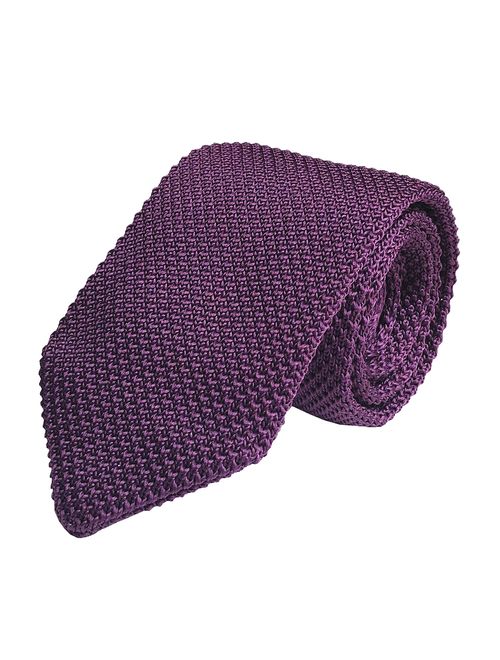 Men's Skinny Knit Tie Vintage Mixed Pattern Casual 2.4" Necktie - Various Colors