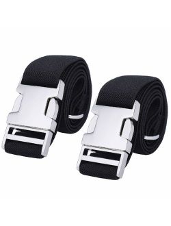 Boys Adjustable Stretch Belt for Kids - 2PCS Zinc Alloy Childrens with Easy Clasp Belt for Toddlers Boys Girls