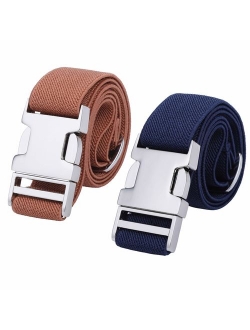 Boys Adjustable Stretch Belt for Kids - 2PCS Zinc Alloy Childrens with Easy Clasp Belt for Toddlers Boys Girls