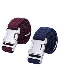 Boys Adjustable Stretch Belt for Kids - 2PCS Zinc Alloy Childrens with Easy Clasp Belt for Toddlers Boys Girls