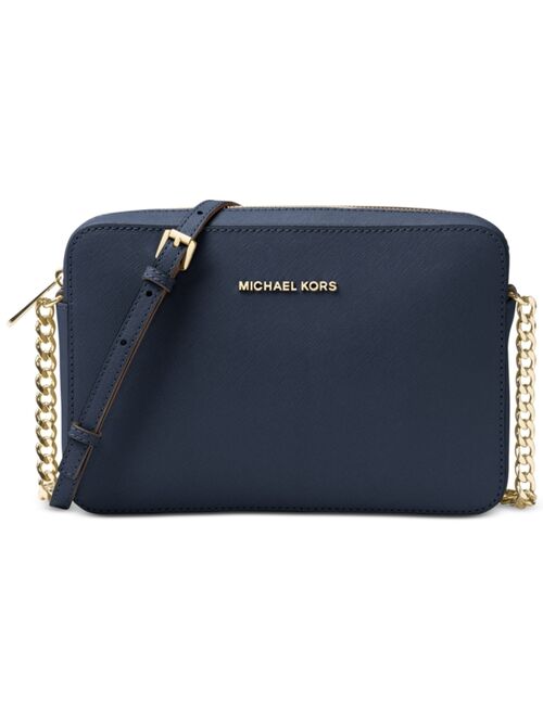 Michael Kors Jet Set East West Crossgrain Leather Crossbody