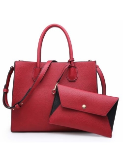 Purses and Handbags for Women Satchel Bags Top Handle Shoulder Bag Work Tote Bag With Matching Wallet