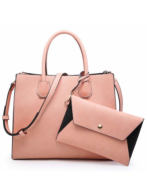 Dasein Purses and Handbags for Women Satchel Bags Top Handle Shoulder Bag Work Tote Bag With Matching Wallet