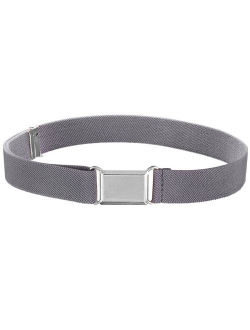 Kids Belts for Boys Fabric Silver Square Buckle 1