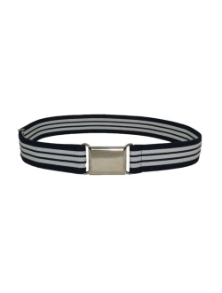 Kids Belts for Boys Fabric Silver Square Buckle 1