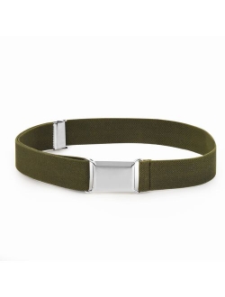 Kids Belts for Boys Fabric Silver Square Buckle 1