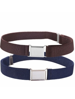 Kids Belts for Boys Fabric Silver Square Buckle 1