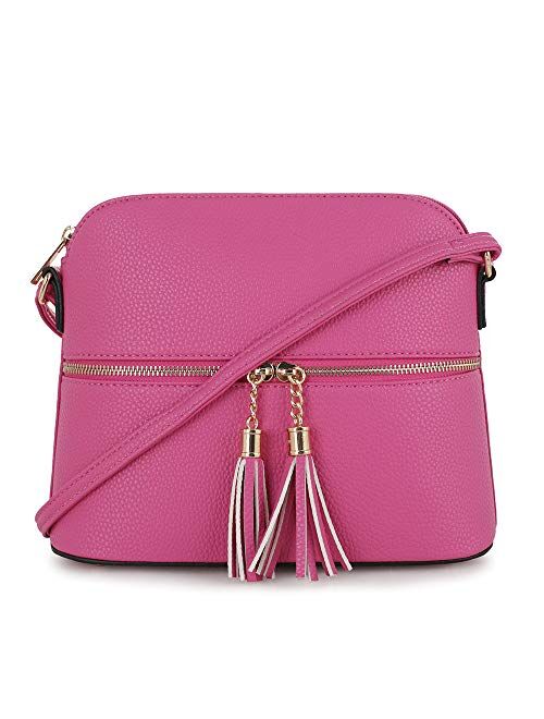 Buy SG SUGU Lightweight Medium Dome Crossbody Bag with Tassel | Zipper ...