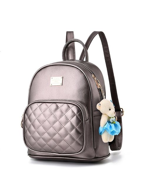 Women Cute Leather Laides Shopping Casual Backpack Travle Backpack for Girls