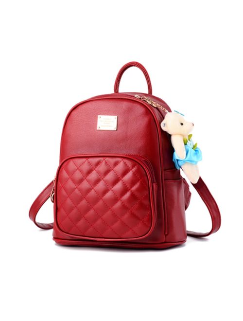 Women Cute Leather Laides Shopping Casual Backpack Travle Backpack for Girls