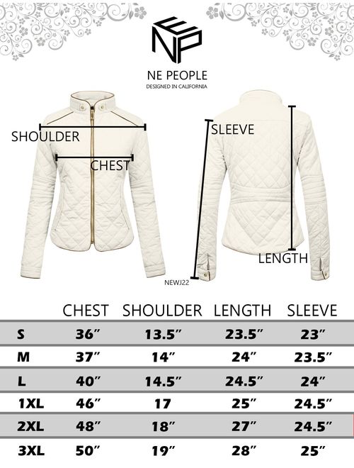 NE PEOPLE Womens Lightweight Quilted Zip Jacket (S-3XL)