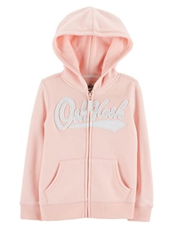 Girls' Full Zip Logo Hoodie