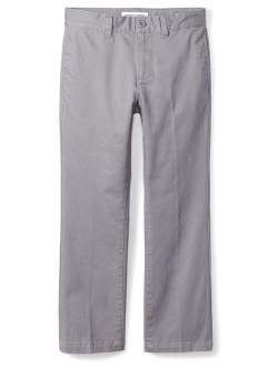 Boys Straight Leg Flat Front Uniform Chino Pant