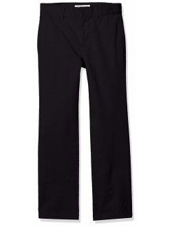 Boys Straight Leg Flat Front Uniform Chino Pant