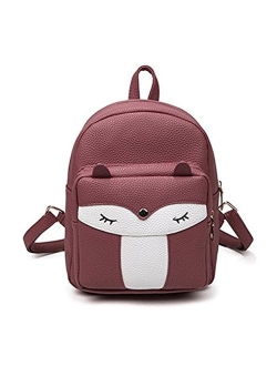 Cute Mini Leather Fox Fashion Backpack Small Daypacks Purse for Girls