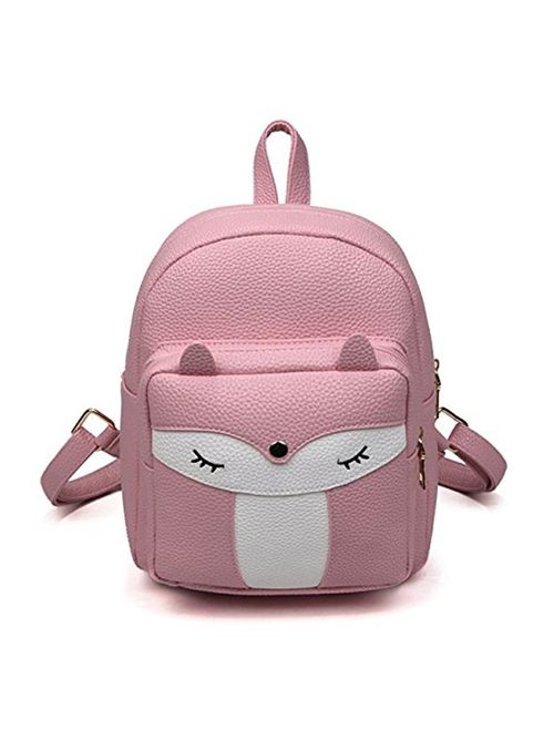 Cute Mini Leather Fox Fashion Backpack Small Daypacks Purse for Girls