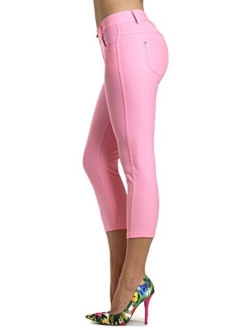 Prolific Health Women's Jean Look Jeggings Tights Slimming Many Colors Spandex Leggings Pants Capri S-XXXL