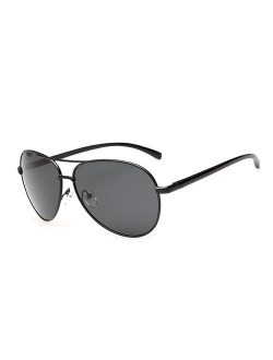 J+S Premium Ultra Sleek, Military Style, Sports Aviator Sunglasses, Polarized, 100% UV Protection (Large Frame)