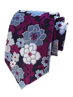 Men's Tie Cravat Jacquard Luxury Small Floral Pattern Wedding Necktie by Elfeves