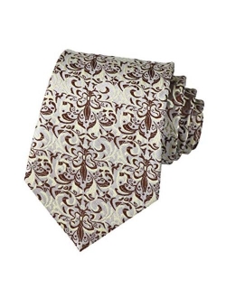 Men's Tie Cravat Jacquard Luxury Small Floral Pattern Wedding Necktie by Elfeves