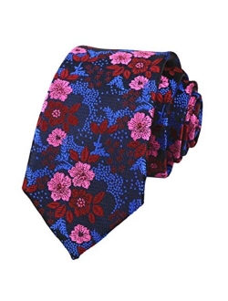 Men's Tie Cravat Jacquard Luxury Small Floral Pattern Wedding Necktie by Elfeves