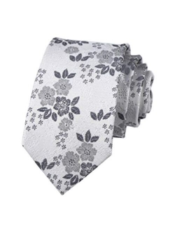 Men's Tie Cravat Jacquard Luxury Small Floral Pattern Wedding Necktie by Elfeves