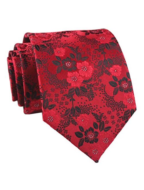 Men's Tie Cravat Jacquard Luxury Small Floral Pattern Wedding Necktie by Elfeves