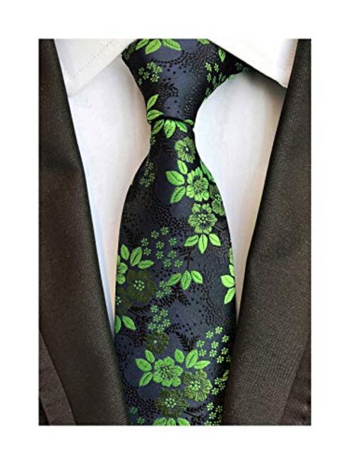 Men's Tie Cravat Jacquard Luxury Small Floral Pattern Wedding Necktie by Elfeves