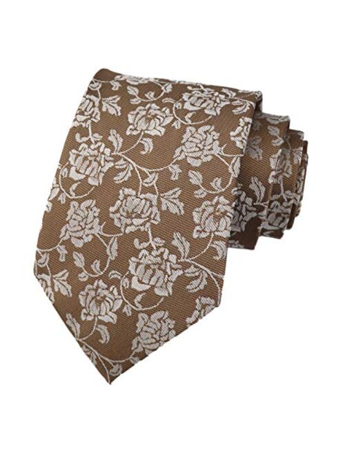 Men's Tie Cravat Jacquard Luxury Small Floral Pattern Wedding Necktie by Elfeves