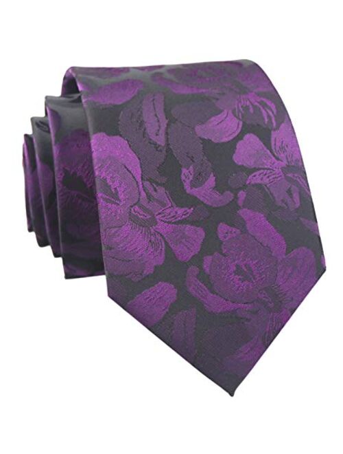 Men's Tie Cravat Jacquard Luxury Small Floral Pattern Wedding Necktie by Elfeves