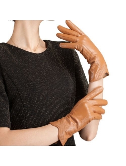 Nappa Leather Gloves Warm Handmade Curve Lambskin for Women