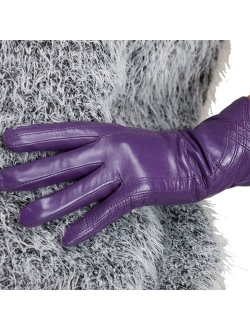 Nappa Leather Gloves Warm Handmade Curve Lambskin for Women