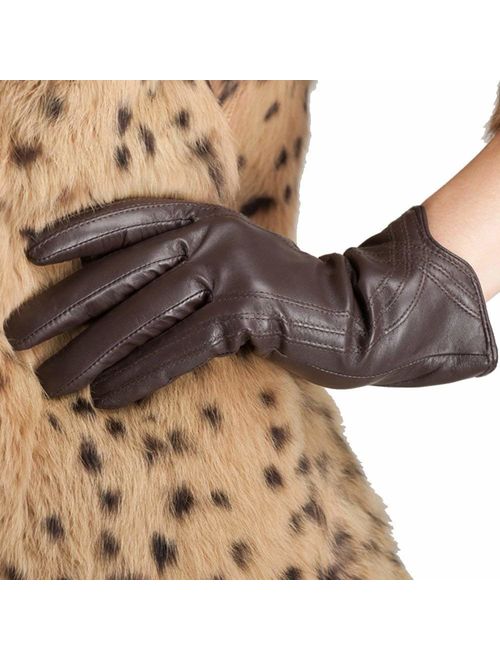 Nappaglo Nappa Leather Gloves Warm Handmade Curve Lambskin for Women