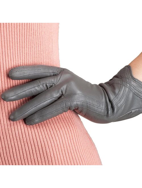 Nappaglo Nappa Leather Gloves Warm Handmade Curve Lambskin for Women