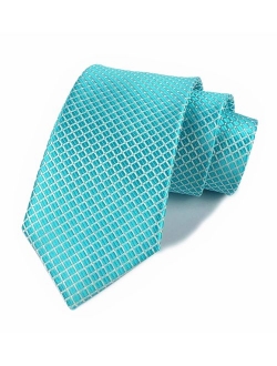 Elfeves Men Modern Tartan Formal Ties Checks Plaid Gingham Pattern Woven Necktie