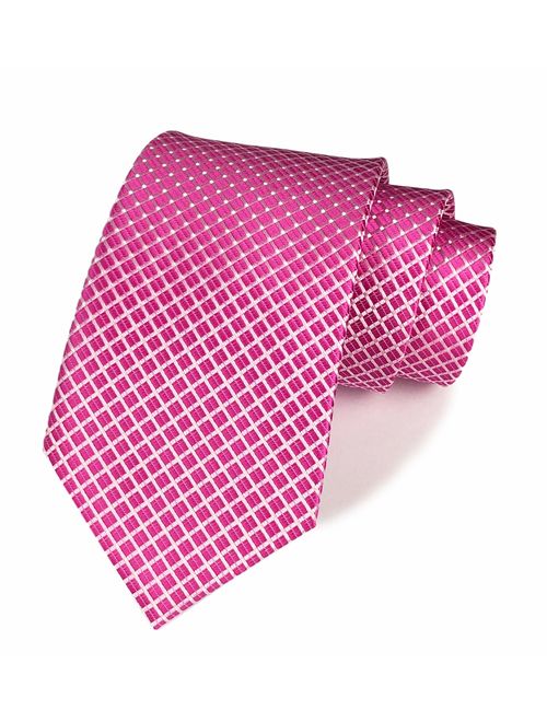 Elfeves Men Modern Tartan Formal Ties Checks Plaid Gingham Pattern Woven Necktie