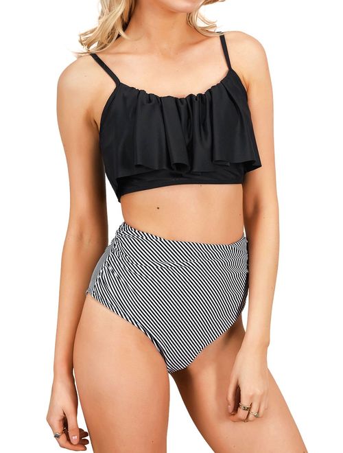 CUPSHE Women's Falbala Design Bikini Set