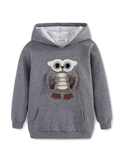 Sweatshirts for Girls Kids Hoodies Hooded Pullover Fuzzy Cute Owl