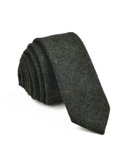 VOBOOM Mens Necktie Skinny Tie Tweed Pattern Woolen Neck Tie-many colors