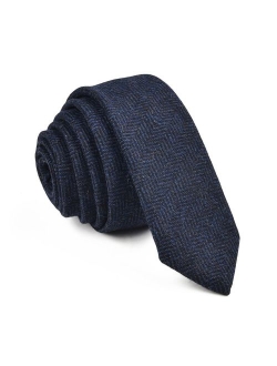 VOBOOM Mens Necktie Skinny Tie Tweed Pattern Woolen Neck Tie-many colors