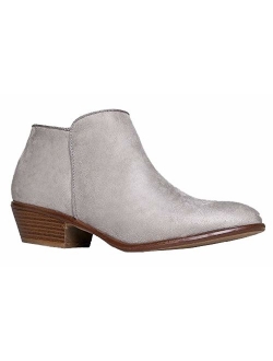 J. Adams Lexy Ankle Boot - Low Stacked Heel Closed Toe Casual Western Bootie