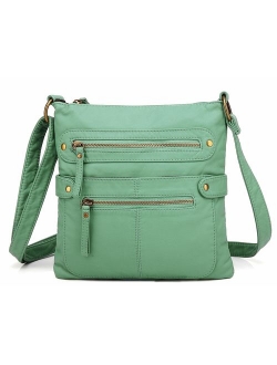 Small Crossbody Shoulder Bag for Women, Ultra Soft Washed Vegan Leather, H1820