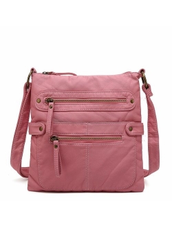 Small Crossbody Shoulder Bag for Women, Ultra Soft Washed Vegan Leather, H1820