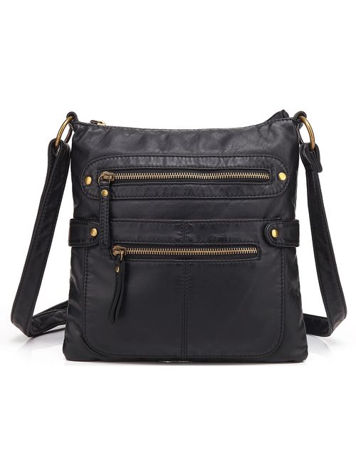 Scarleton Small Crossbody Shoulder Bag for Women, Ultra Soft Washed Vegan Leather, H1820