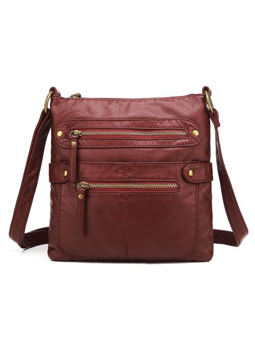 Scarleton Small Crossbody Shoulder Bag for Women, Ultra Soft Washed Vegan Leather, H1820