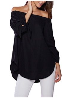 just quella Women's Off The Shoulder Top Blouse 8422